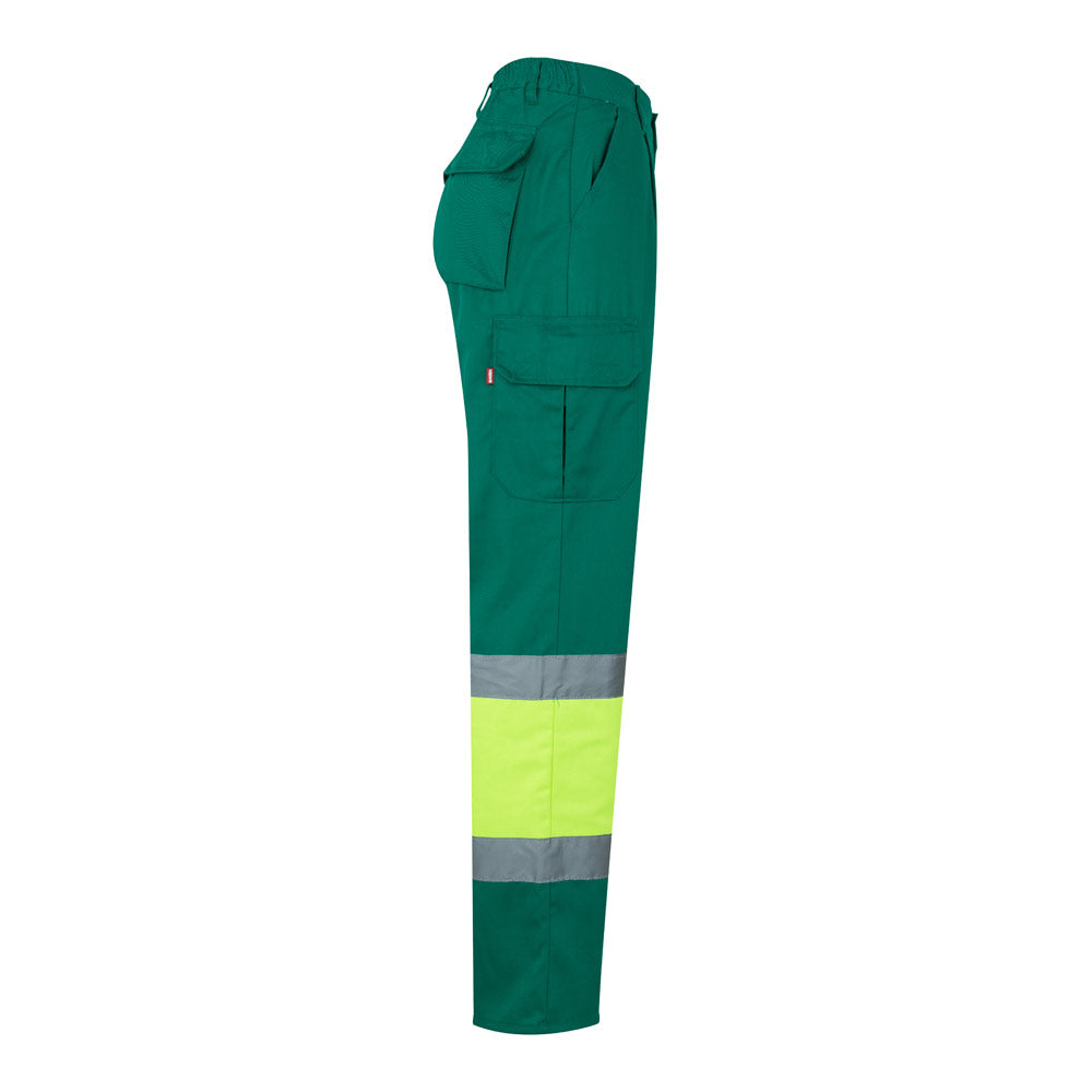 VL POSEIDON. Calças bicolor em sarja multibolsos (210g/m²), em algodão (20%) e poliéster (80%)