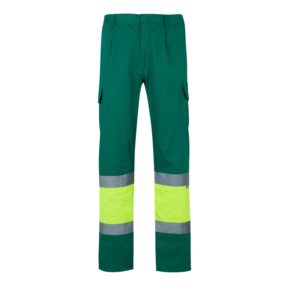VL POSEIDON. Calças bicolor em sarja multibolsos (210g/m²), em algodão (20%) e poliéster (80%)