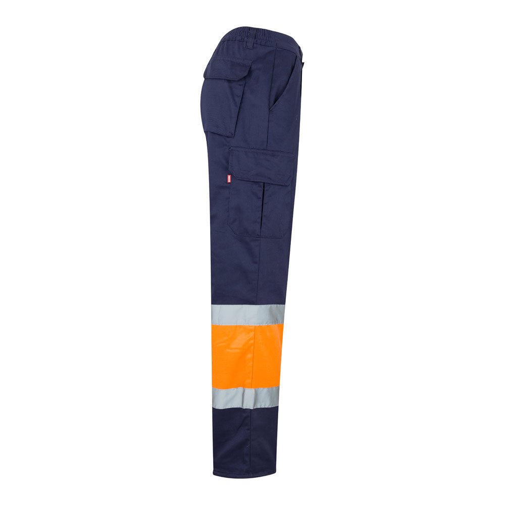 VL POSEIDON. Calças bicolor em sarja multibolsos (210g/m²), em algodão (20%) e poliéster (80%)
