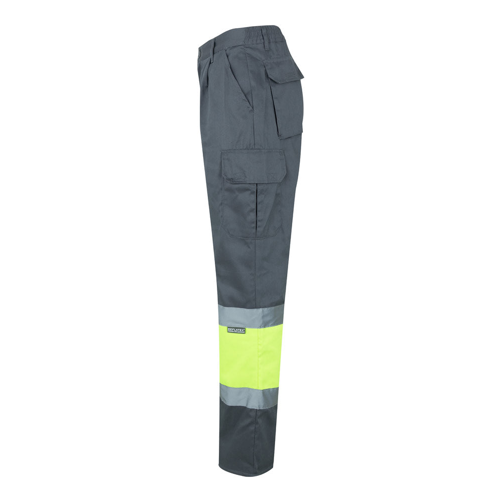 VL POSEIDON LARGE. Calças bicolor em sarja multibolsos (210g/m²), em algodão (20%) e poliéster (80%)