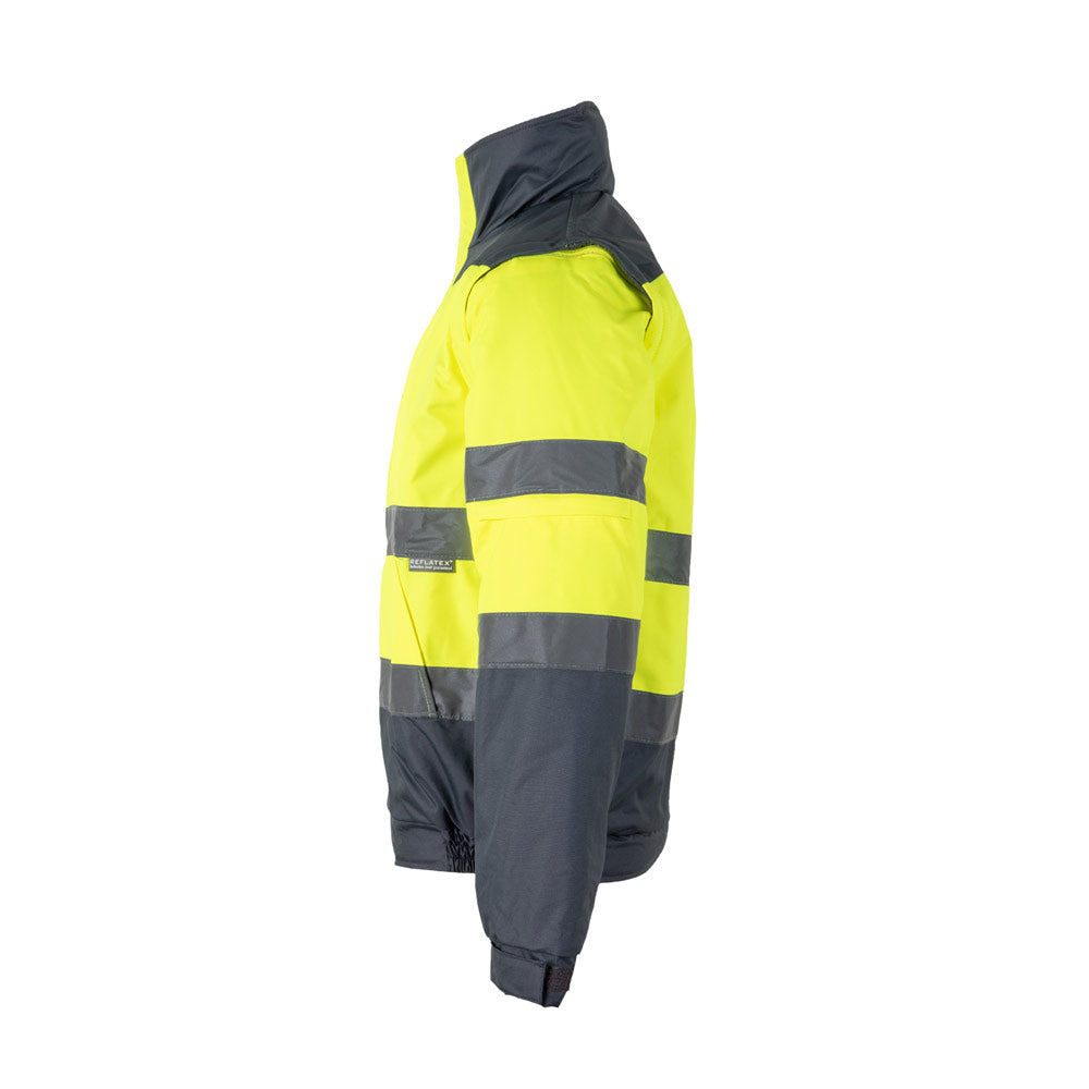 VL JUPITER. Casaco acolchoado bicolor (180g/m²) em poliéster (100%), com recobrimento de PU