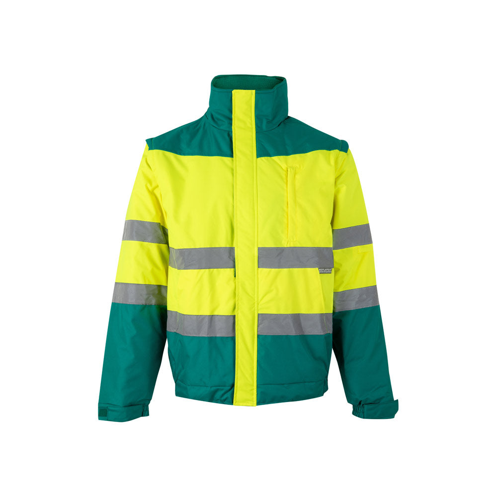 VL JUPITER LARGE. Casaco acolchoado bicolor (180g/m²) em poliéster (100%), com recobrimento de PU