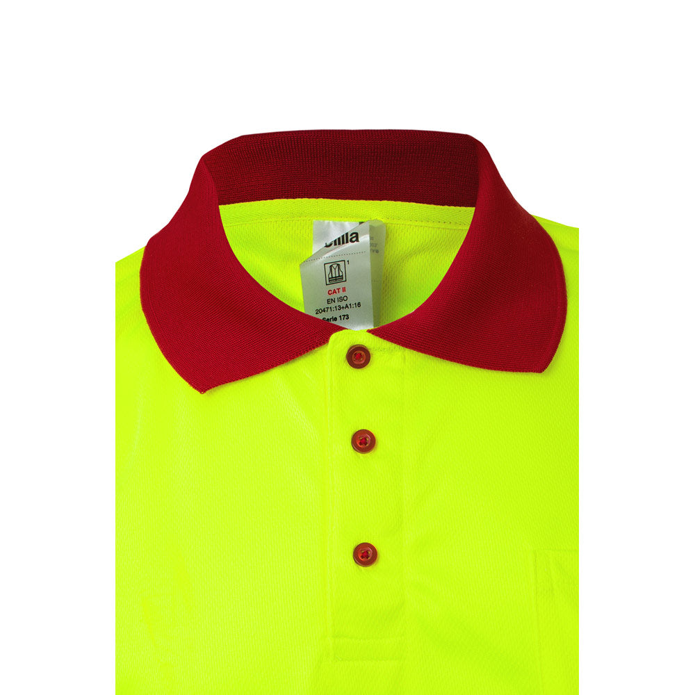 VL CUPID. Polo bicolor bird-eye (160g/m²) de manga curta, em poliéster (100%)