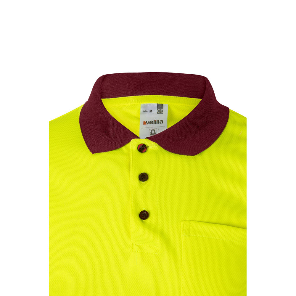 VL CUPID. Polo bicolor bird-eye (160g/m²) de manga curta, em poliéster (100%)