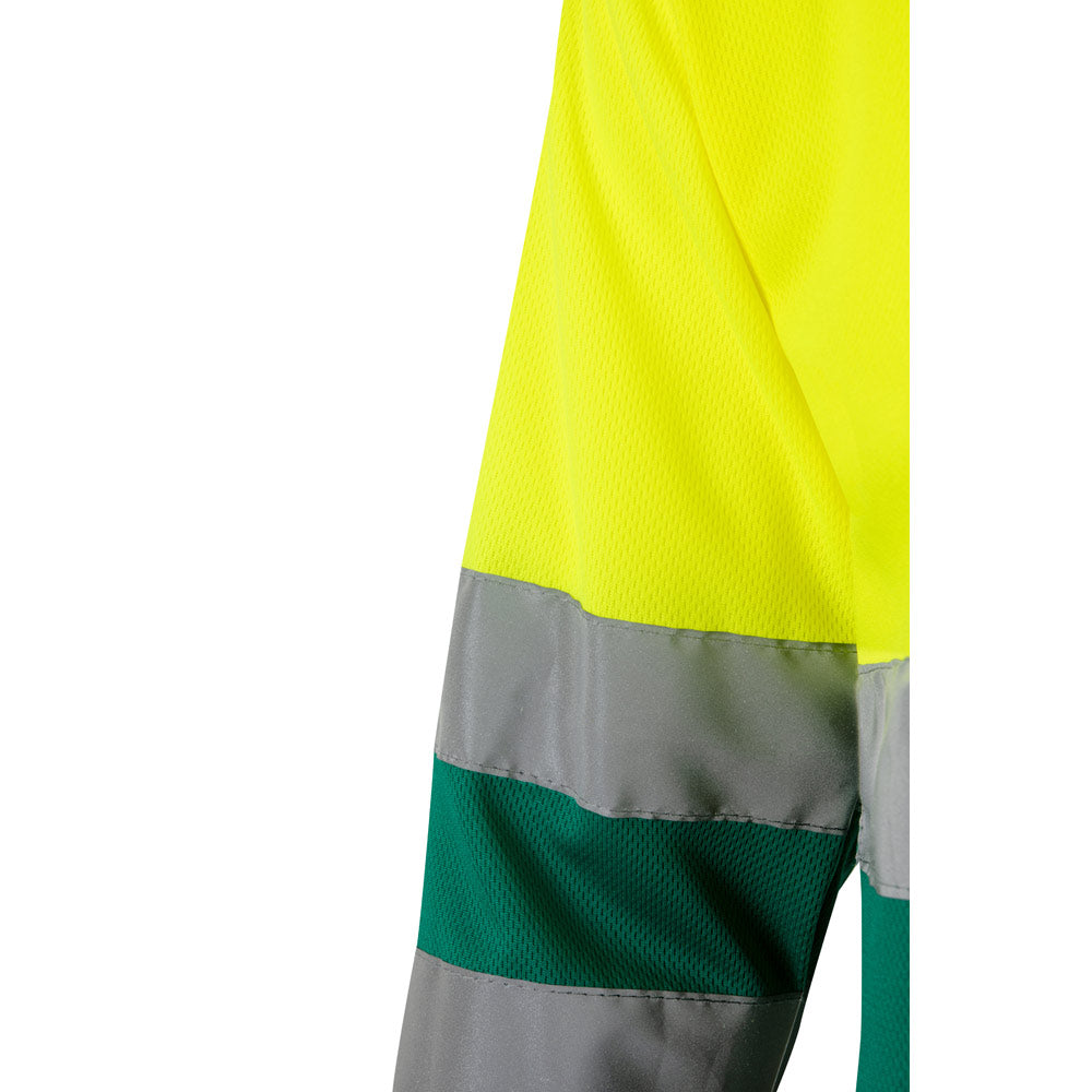 VL VULCAN LARGE. Polo bicolor bird-eye (160g/m²) de manga comprida, em poliéster (100%)