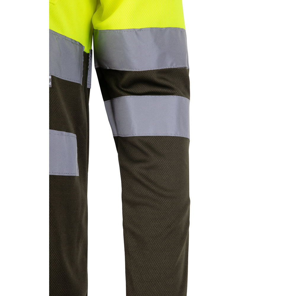 VL VULCAN LARGE. Polo bicolor bird-eye (160g/m²) de manga comprida, em poliéster (100%)