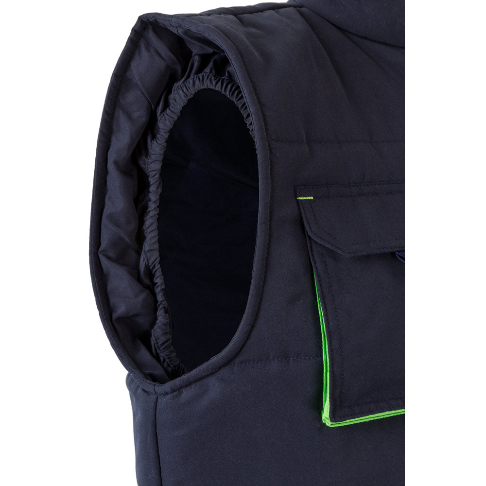 VL NERGAL. Colete acolchoado, bicolor multibolsos (120g/m²), em poliéster (100%)