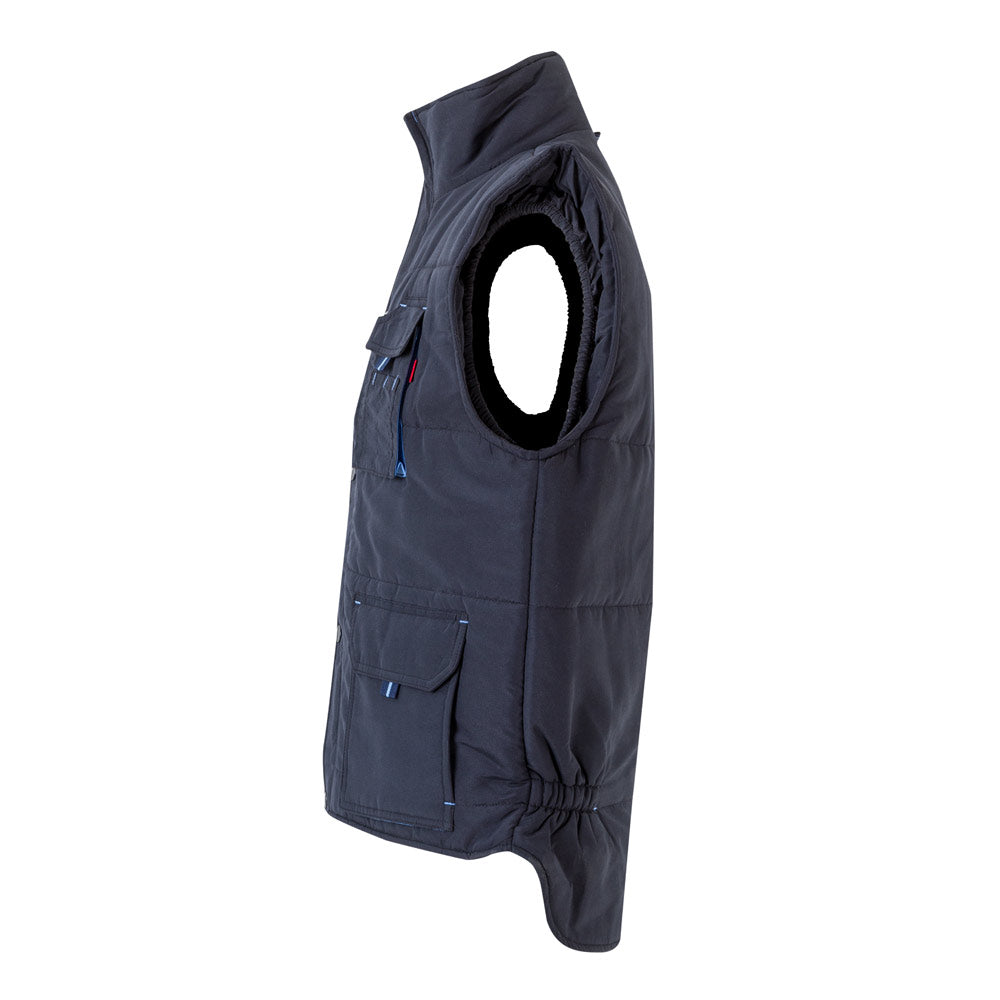 VL NERGAL. Colete acolchoado, bicolor multibolsos (120g/m²), em poliéster (100%)