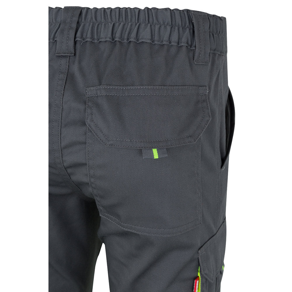 VL ZEUS. Calças stretch bicolor multibolsos (240g/m²), em algodão (46%), EME (38%) e poliéster (16%)