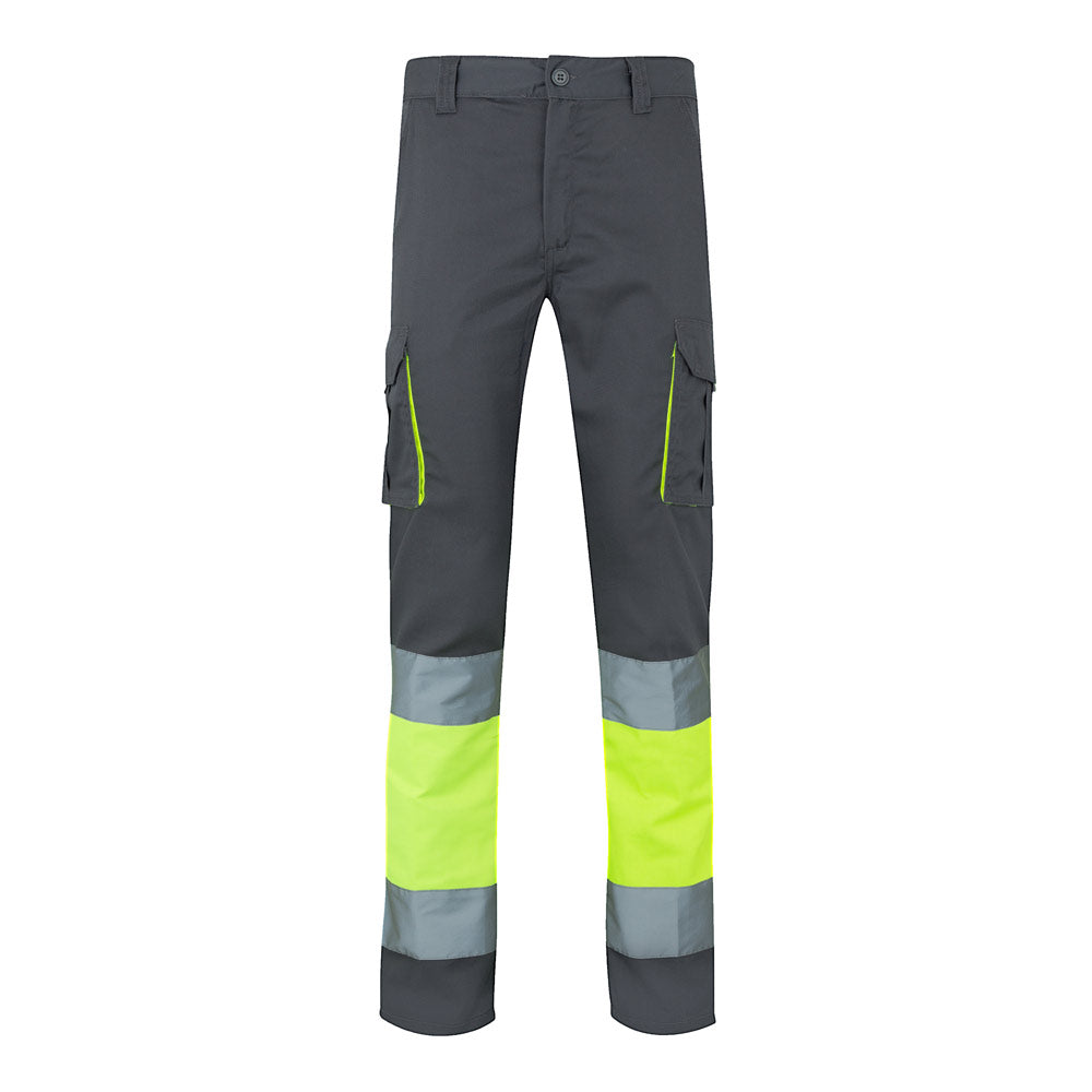 VL ZEUS. Calças stretch bicolor multibolsos (240g/m²), em algodão (46%), EME (38%) e poliéster (16%)