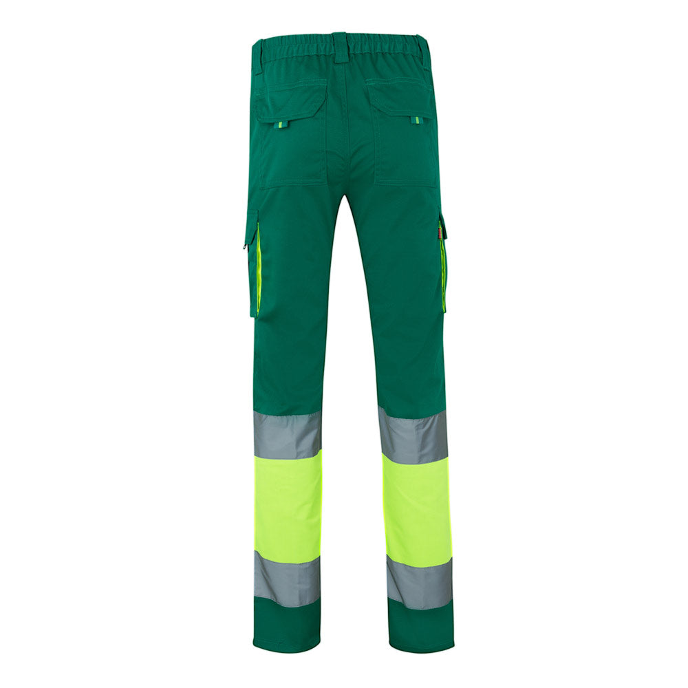 VL ZEUS. Calças stretch bicolor multibolsos (240g/m²), em algodão (46%), EME (38%) e poliéster (16%)