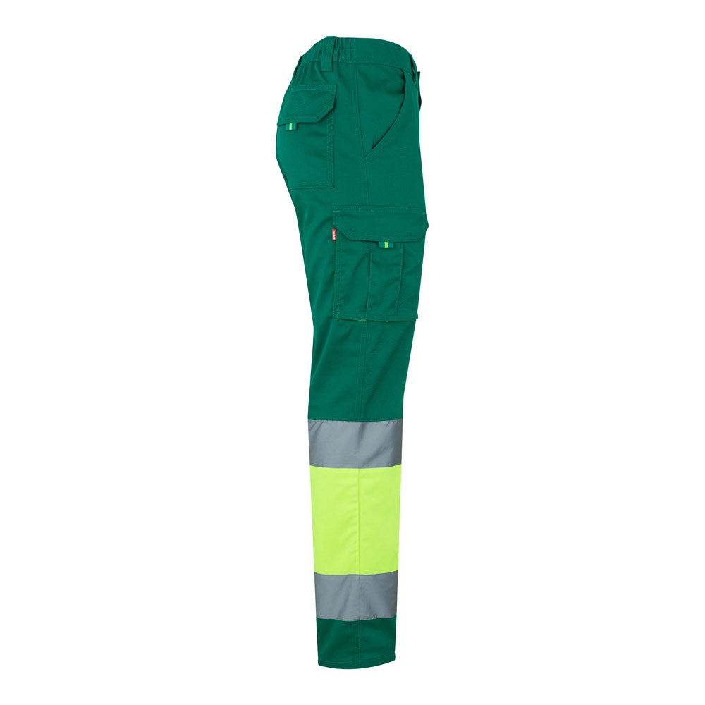 VL ZEUS. Calças stretch bicolor multibolsos (240g/m²), em algodão (46%), EME (38%) e poliéster (16%)