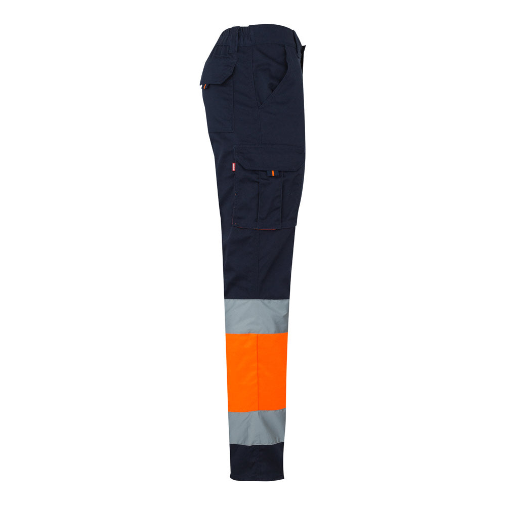 VL ZEUS. Calças stretch bicolor multibolsos (240g/m²), em algodão (46%), EME (38%) e poliéster (16%)