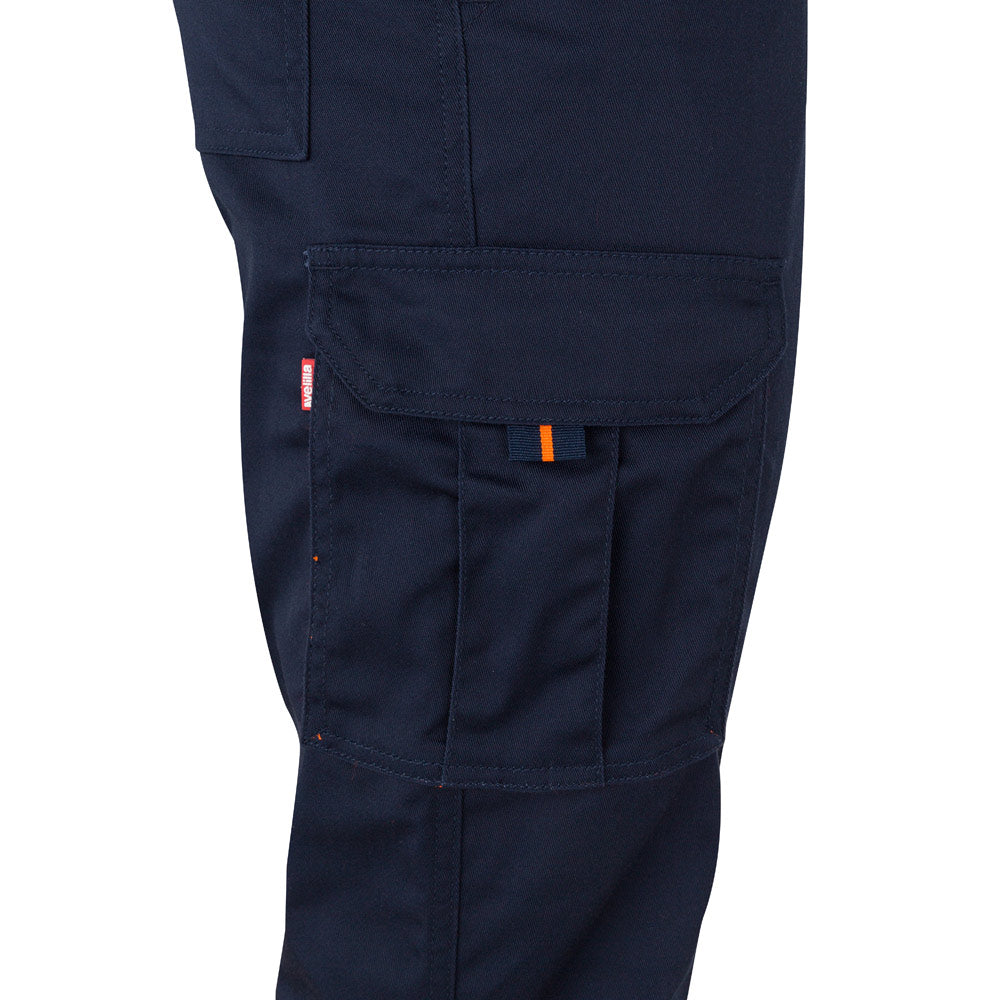 VL ZEUS. Calças stretch bicolor multibolsos (240g/m²), em algodão (46%), EME (38%) e poliéster (16%)