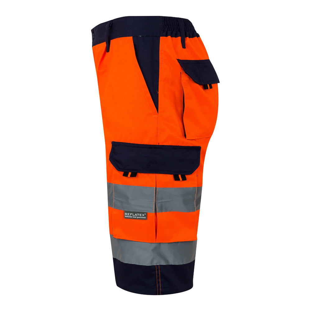 VL HADES. Bermudas bicolor multibolsos (210g/m²), em algodão (20%) e poliéster (80%)