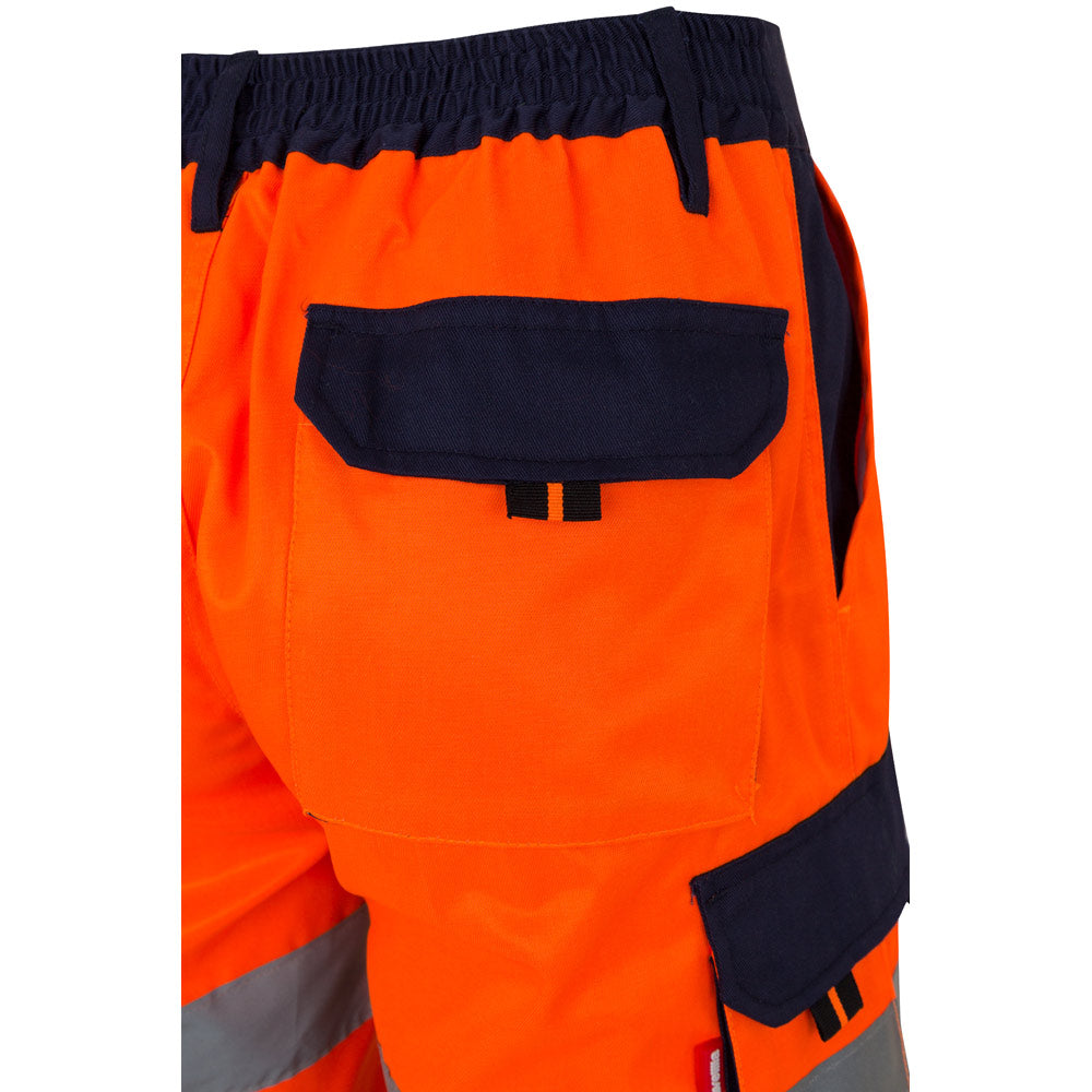 VL HADES. Bermudas bicolor multibolsos (210g/m²), em algodão (20%) e poliéster (80%)