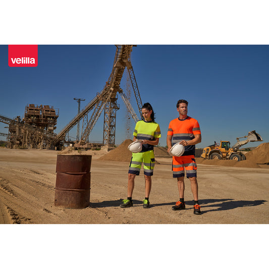 VL HADES. Bermudas bicolor multibolsos (210g/m²), em algodão (20%) e poliéster (80%)