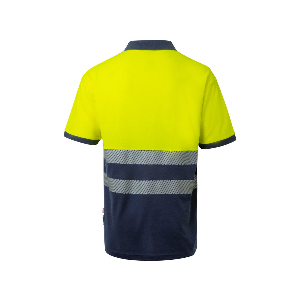 VL ACHELOUS. Polo bicolor piqué (150g/m²) de manga curta, em algodão (55%) e poliéster (45%)