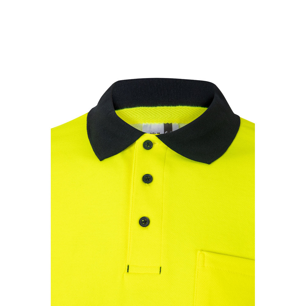 VL ACHELOUS. Polo bicolor piqué (150g/m²) de manga curta, em algodão (55%) e poliéster (45%)