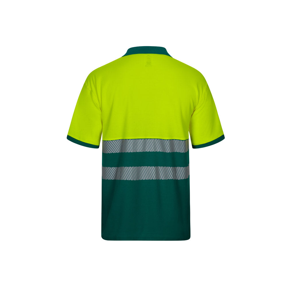 VL ACHELOUS. Polo bicolor piqué (150g/m²) de manga curta, em algodão (55%) e poliéster (45%)
