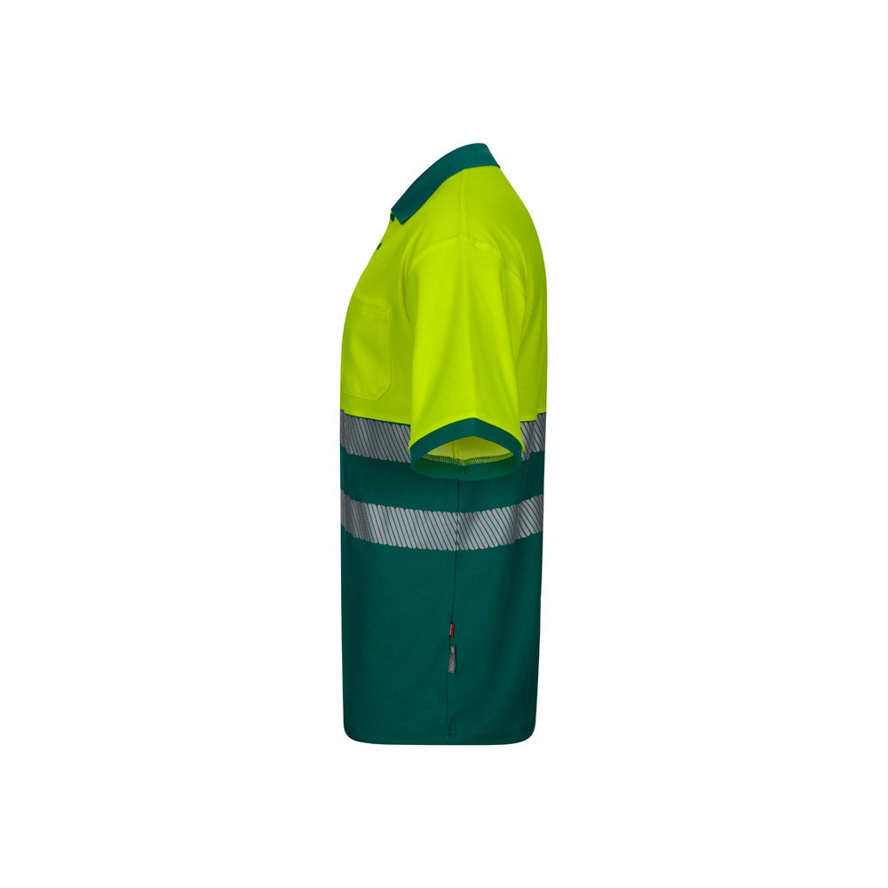 VL ACHELOUS. Polo bicolor piqué (150g/m²) de manga curta, em algodão (55%) e poliéster (45%)