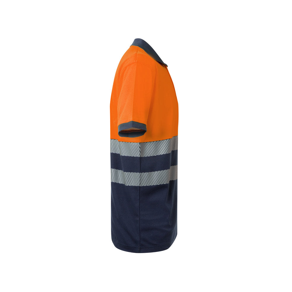 VL ACHELOUS. Polo bicolor piqué (150g/m²) de manga curta, em algodão (55%) e poliéster (45%)