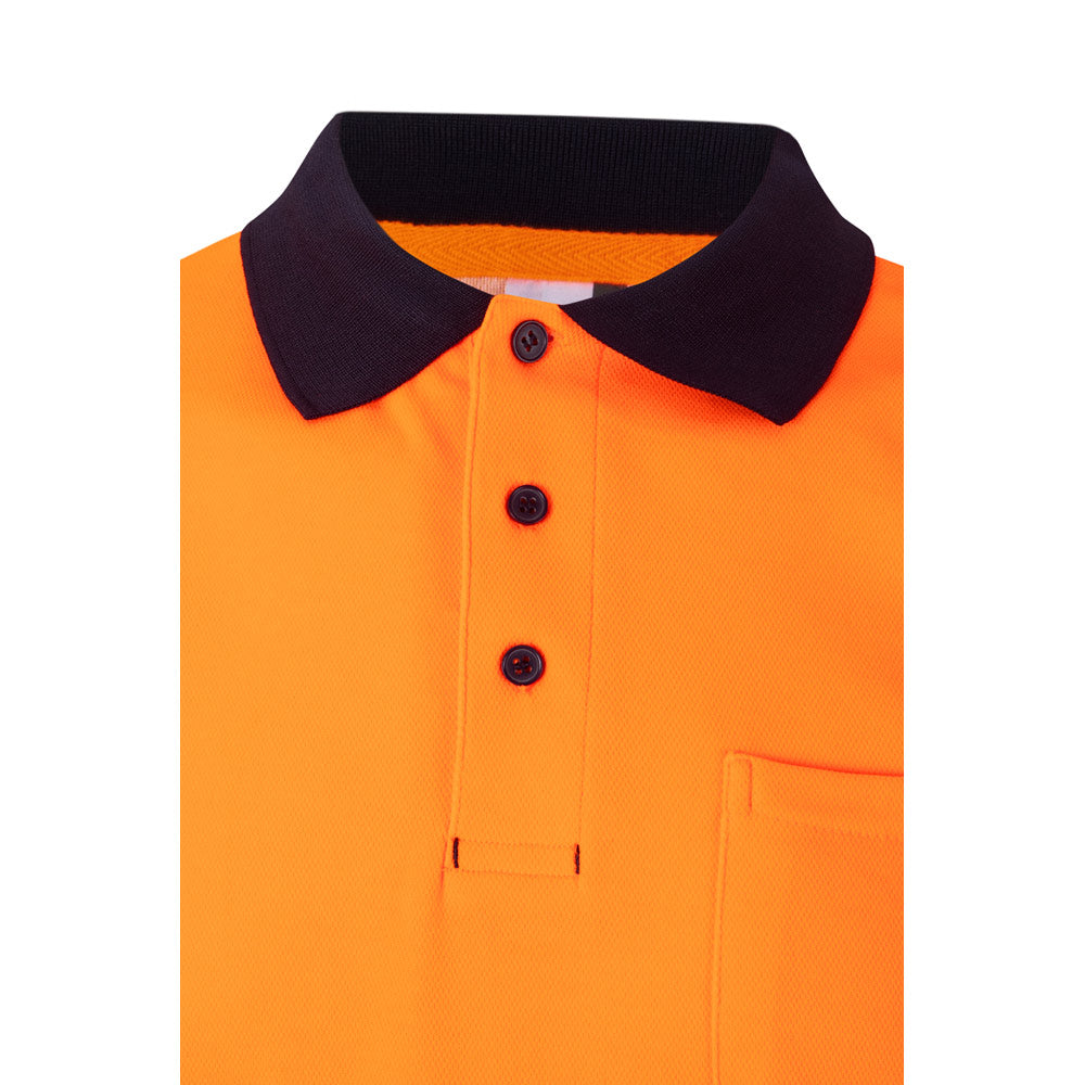 VL ACHELOUS. Polo bicolor piqué (150g/m²) de manga curta, em algodão (55%) e poliéster (45%)