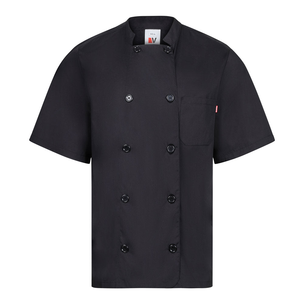 VL DURGA. Jaleca de cozinha de popelina (110g/m²) de manga curta, em algodão (35%) e poliéster (65%)