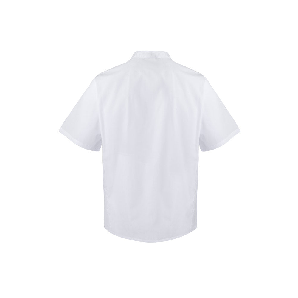 VL DURGA. Jaleca de cozinha de popelina (110g/m²) de manga curta, em algodão (35%) e poliéster (65%)