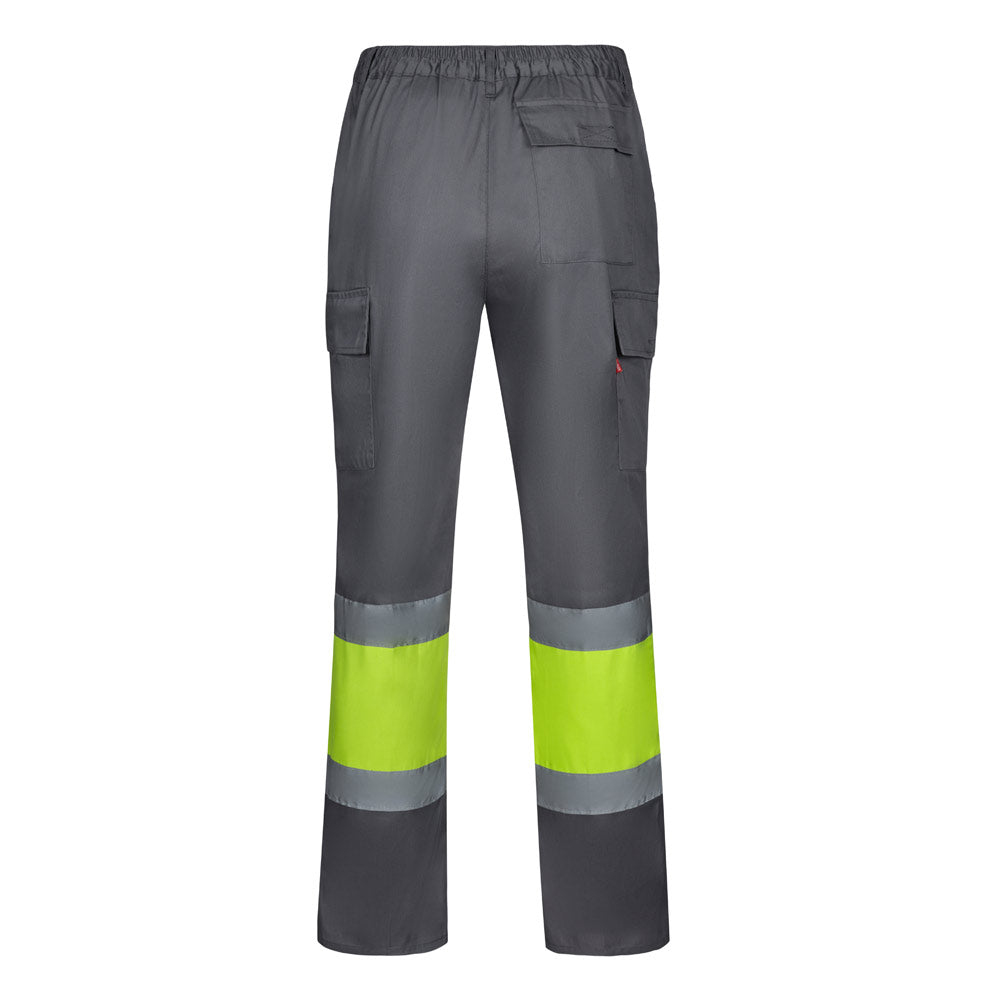 VL ARTEMIS. Calças bicolor, em sarja (190g/m²), em algodão (20%) e poliéster (80%)