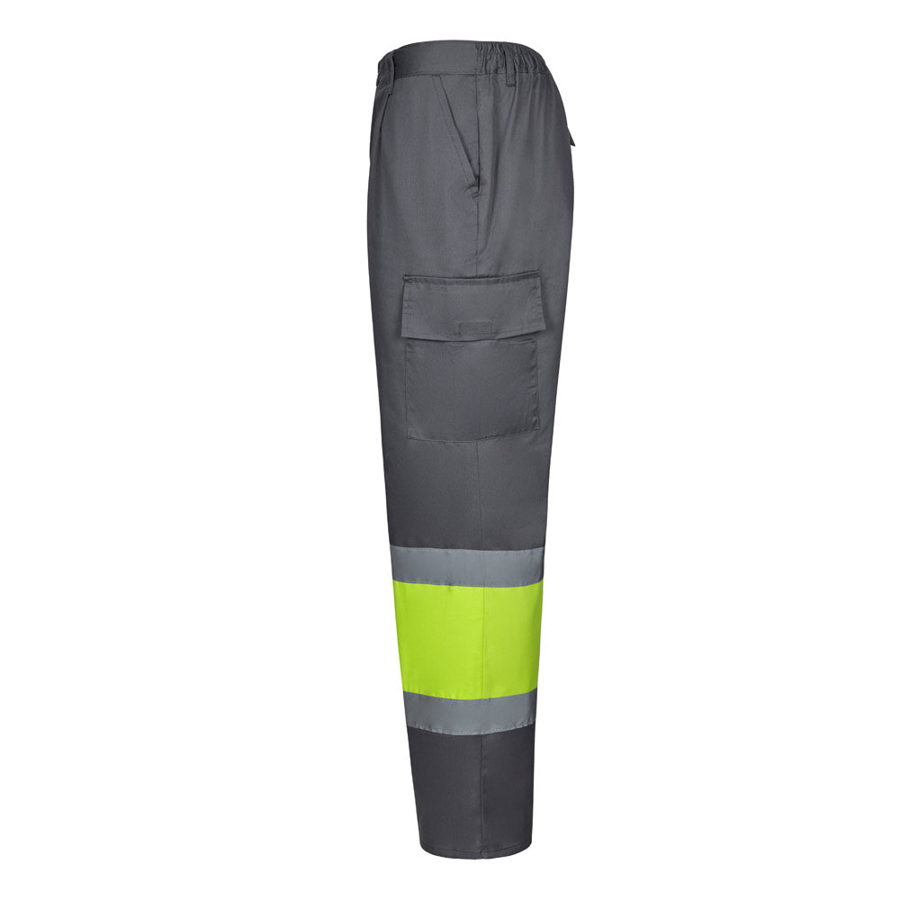 VL ARTEMIS. Calças bicolor, em sarja (190g/m²), em algodão (20%) e poliéster (80%)