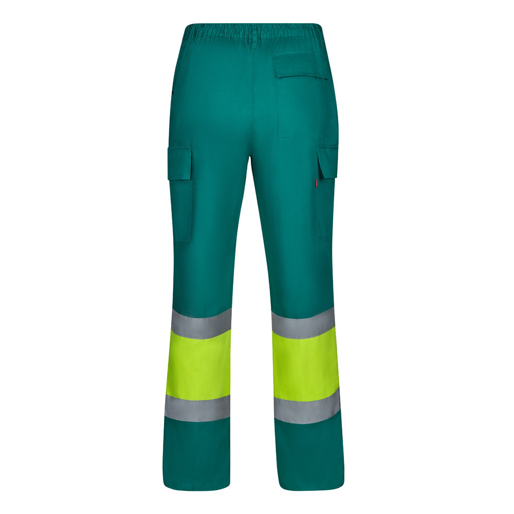 VL ARTEMIS. Calças bicolor, em sarja (190g/m²), em algodão (20%) e poliéster (80%)