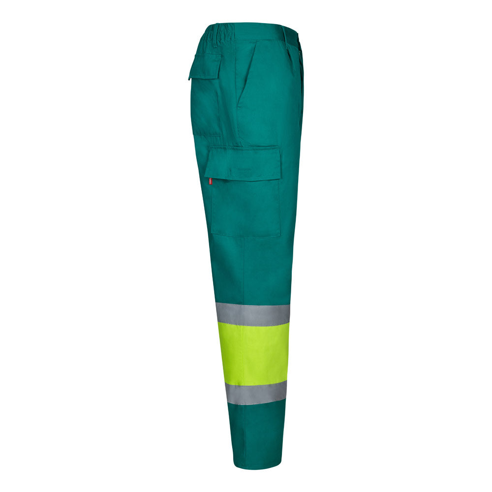 VL ARTEMIS. Calças bicolor, em sarja (190g/m²), em algodão (20%) e poliéster (80%)