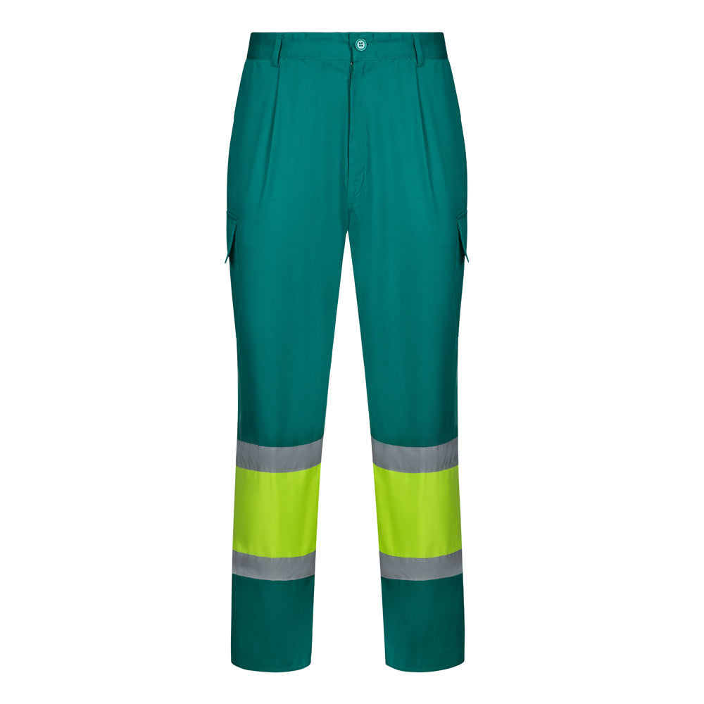 VL ARTEMIS. Calças bicolor, em sarja (190g/m²), em algodão (20%) e poliéster (80%)