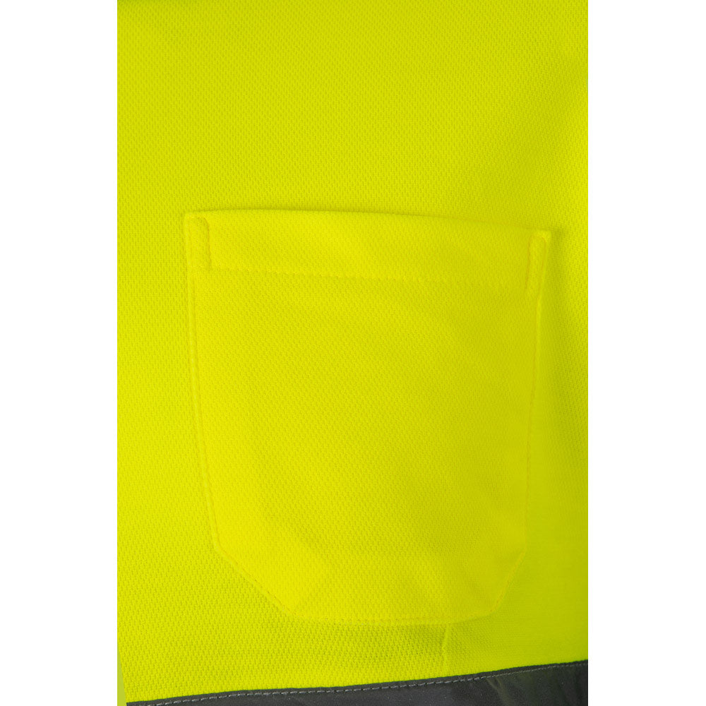 VL PLUTO LARGE. Polo bicolor piqué (150g/m²) de manga comprida, em algodão (55%) e poliéster (45%)
