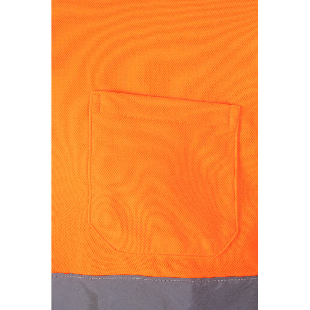 VL PLUTO LARGE. Polo bicolor piqué (150g/m²) de manga comprida, em algodão (55%) e poliéster (45%)