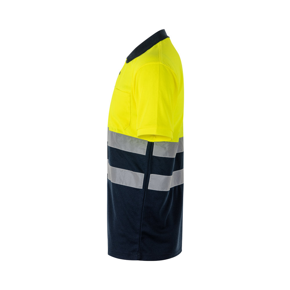 VL FORTUNA. Polo bird-eye (140g/m²) de manga curta, em poliéster (100%)