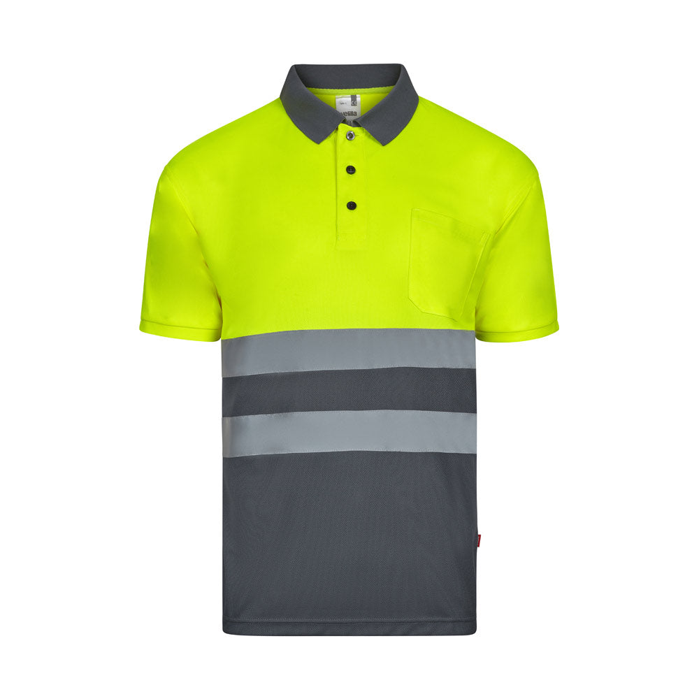 VL FORTUNA. Polo bird-eye (140g/m²) de manga curta, em poliéster (100%)