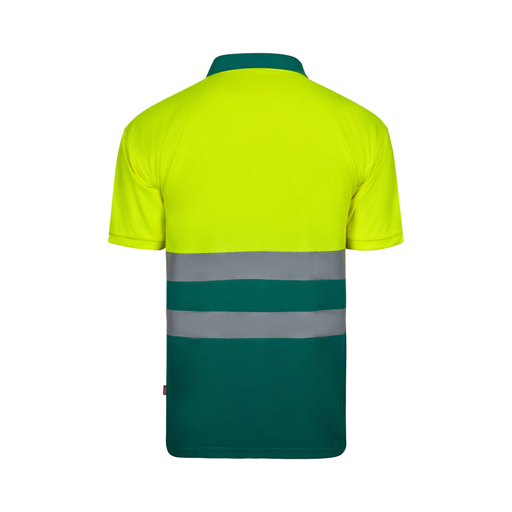 VL FORTUNA. Polo bird-eye (140g/m²) de manga curta, em poliéster (100%)