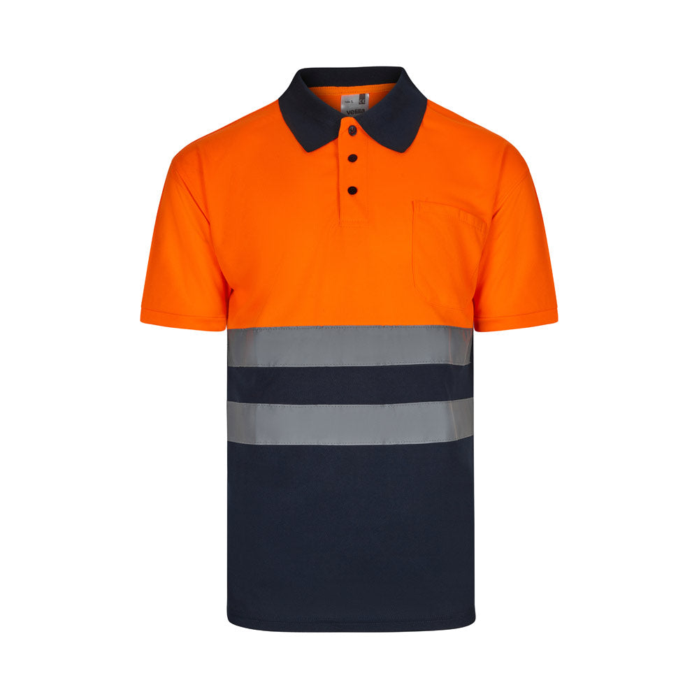VL FORTUNA. Polo bird-eye (140g/m²) de manga curta, em poliéster (100%)
