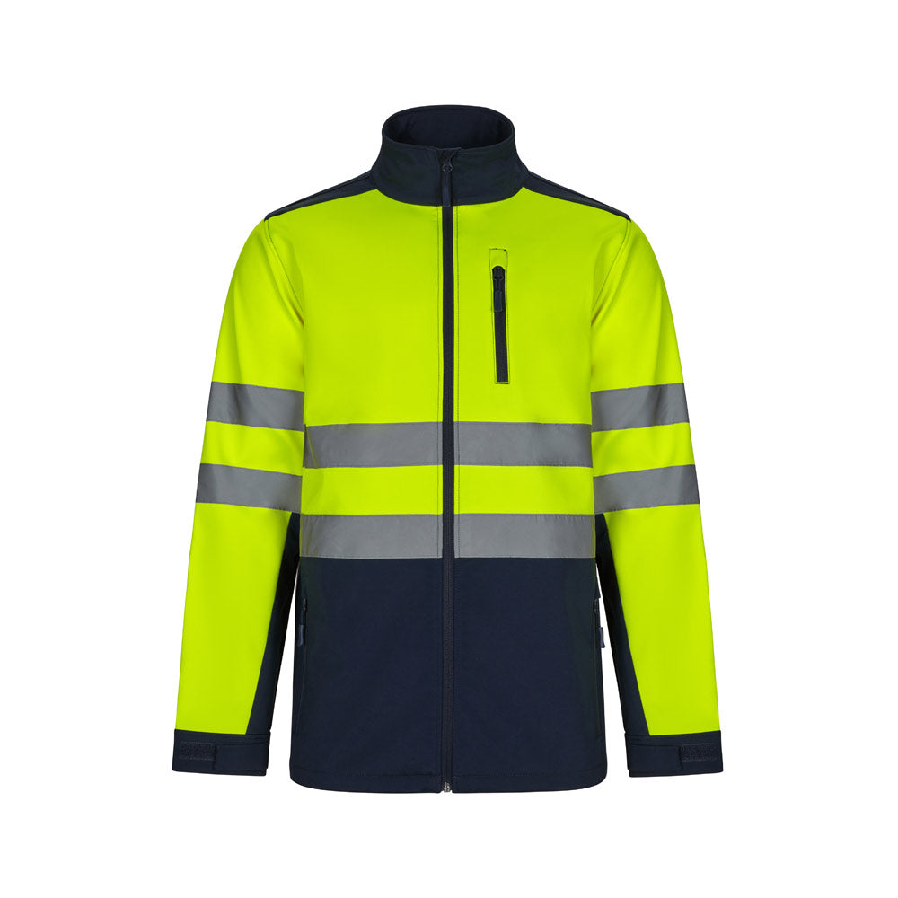 VL HESTIA. Casaco bicolor soft shell (280g/m²), em poliéster (96%) e elastano (4%)