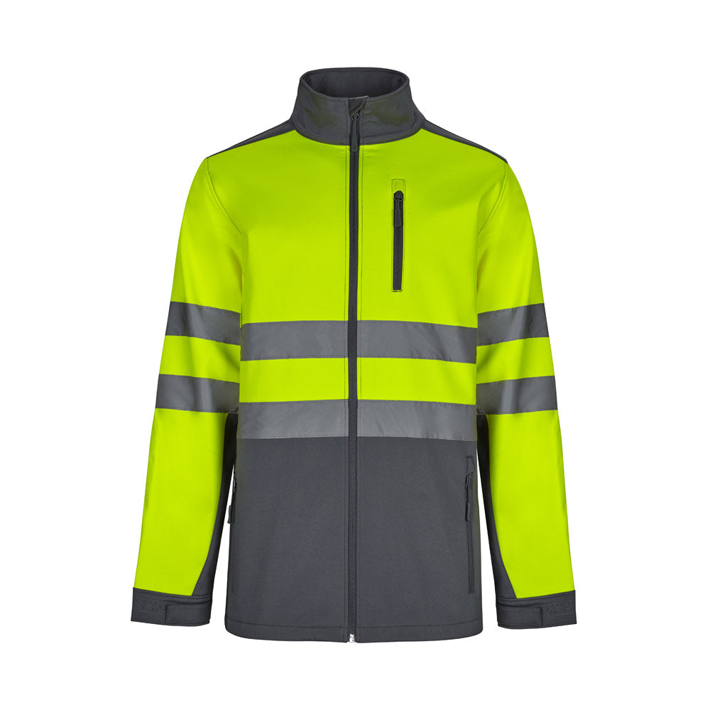 VL HESTIA. Casaco bicolor soft shell (280g/m²), em poliéster (96%) e elastano (4%)