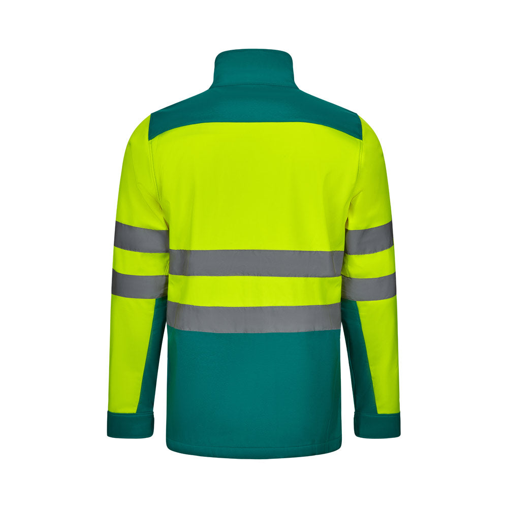 VL HESTIA LARGE. Casaco soft shell (280g/m²) bicolor, com forro polar e membrana de TPU, em poliéster (96%) e elastano (4%)