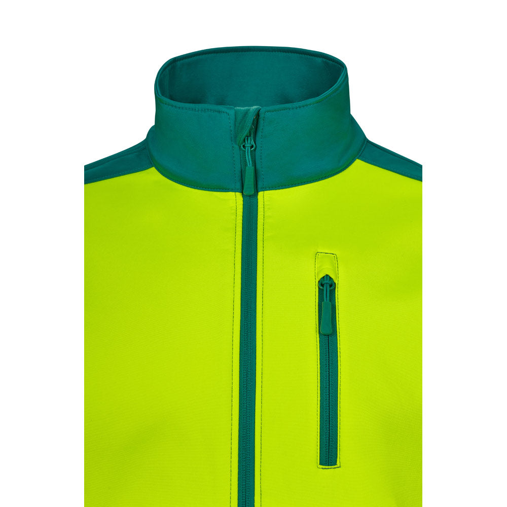 VL HESTIA LARGE. Casaco soft shell (280g/m²) bicolor, com forro polar e membrana de TPU, em poliéster (96%) e elastano (4%)
