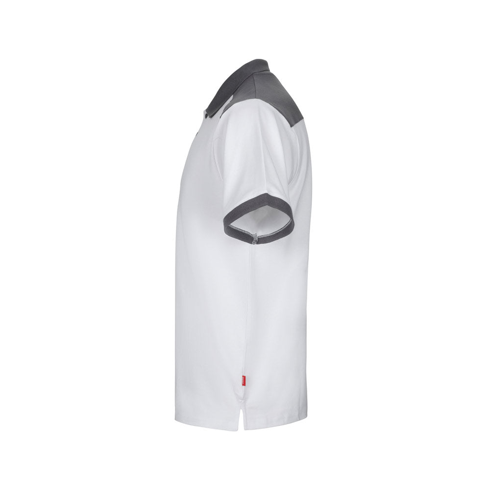 VL VELES. Polo piqué stretch bicolor (200g/m²) de manga curta, em poliéster (96%) e elastano (4%)