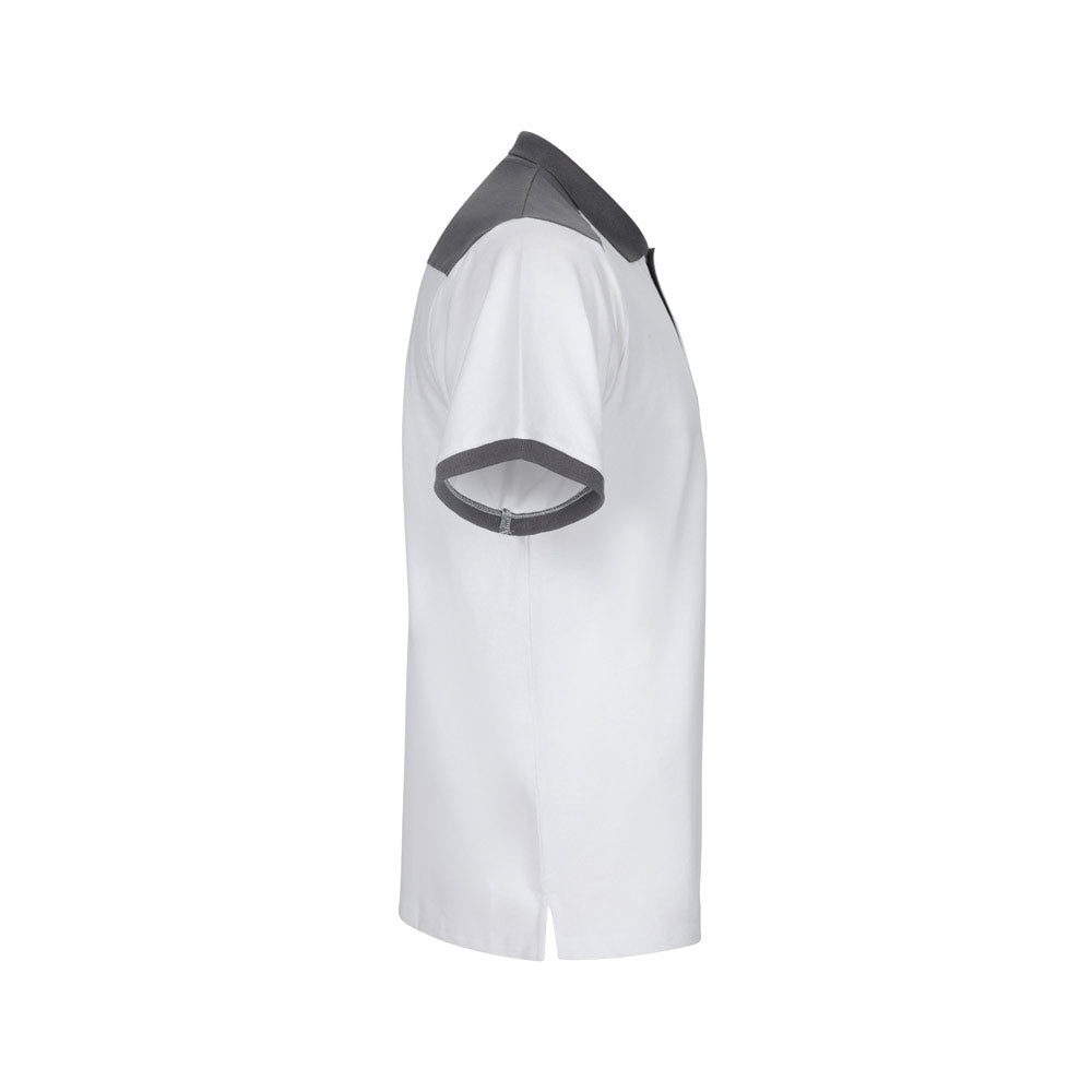 VL VELES. Polo piqué stretch bicolor (200g/m²) de manga curta, em poliéster (96%) e elastano (4%)