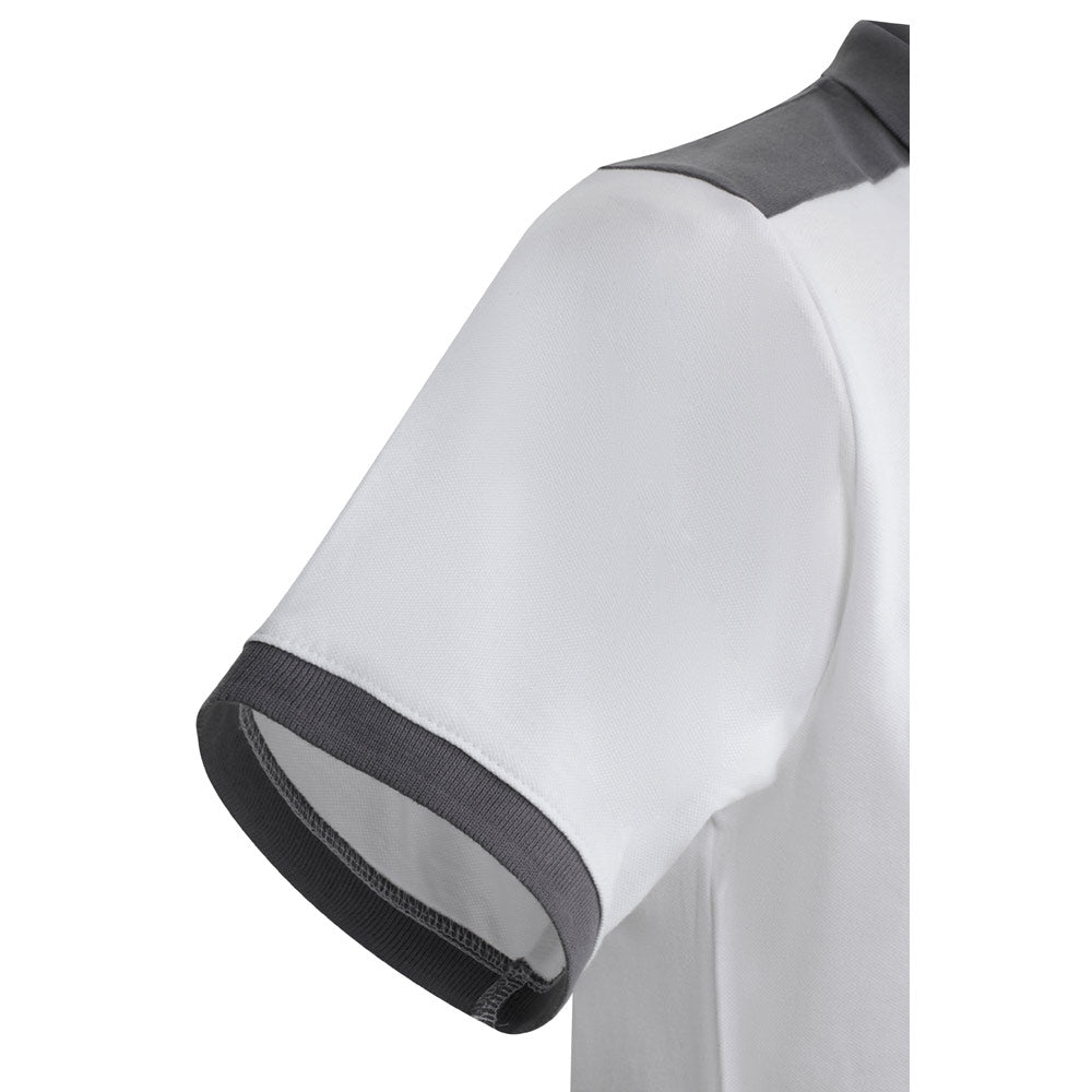 VL VELES. Polo piqué stretch bicolor (200g/m²) de manga curta, em poliéster (96%) e elastano (4%)