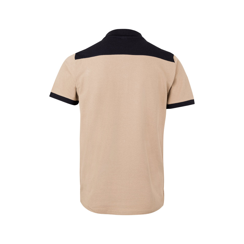 VL VELES. Polo piqué stretch bicolor (200g/m²) de manga curta, em poliéster (96%) e elastano (4%)