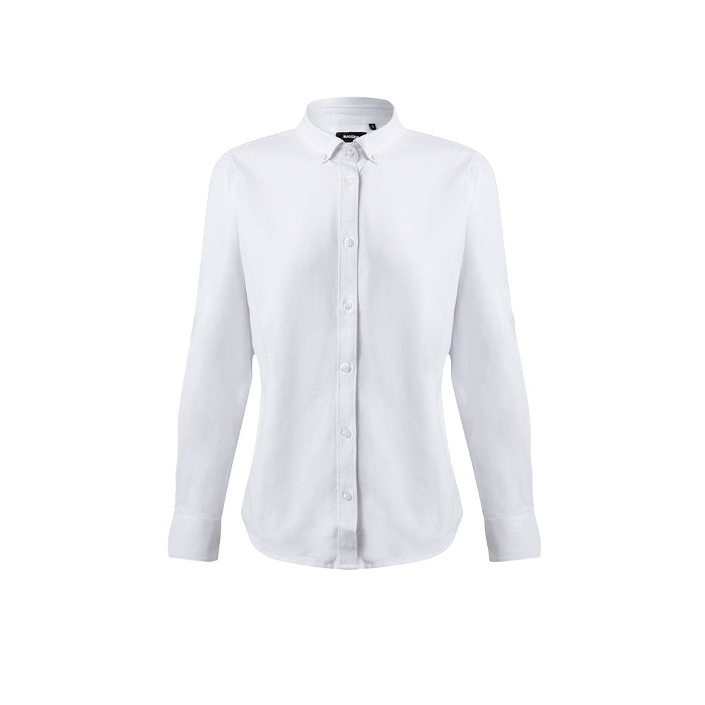 VL PRITHVI WOMEN. Camisa Oxford (180 g/m²) para mulher em algodão (50%), poliéster (45%) e elastano (5%)