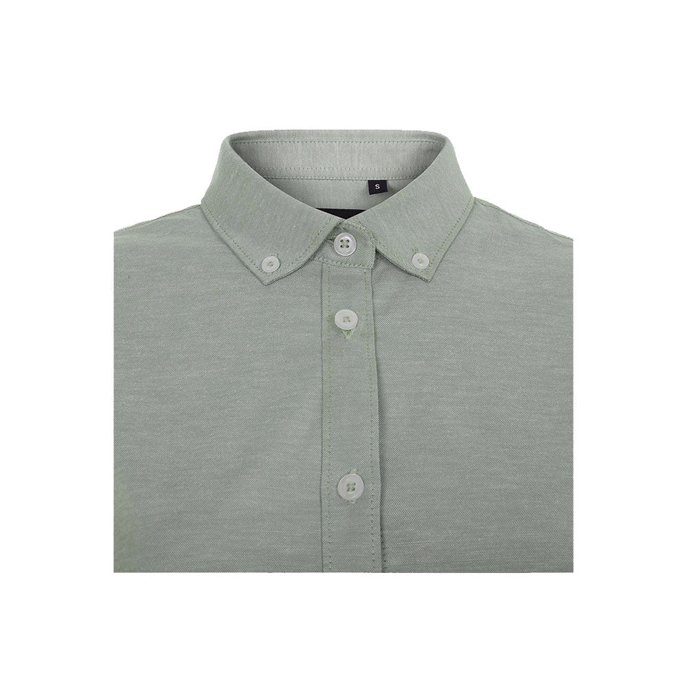 VL PRITHVI WOMEN. Camisa Oxford (180 g/m²) para mulher em algodão (50%), poliéster (45%) e elastano (5%)